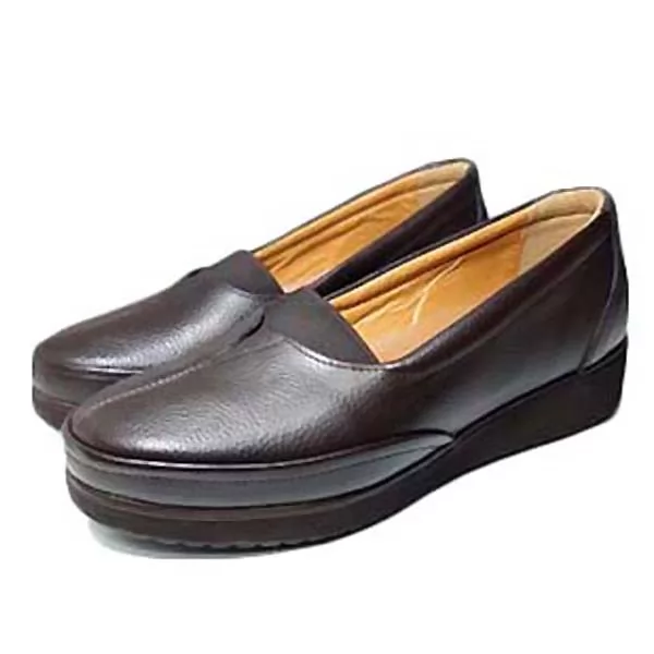 Mocassin Femme confort C01 Marron Cuir sandale médicale femme confortable Maroc